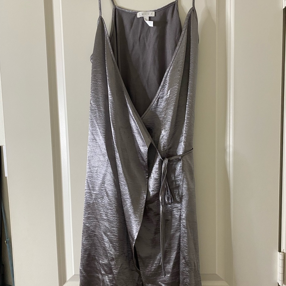 Leith Nordstrom Metallic V Neck Wrap Dress